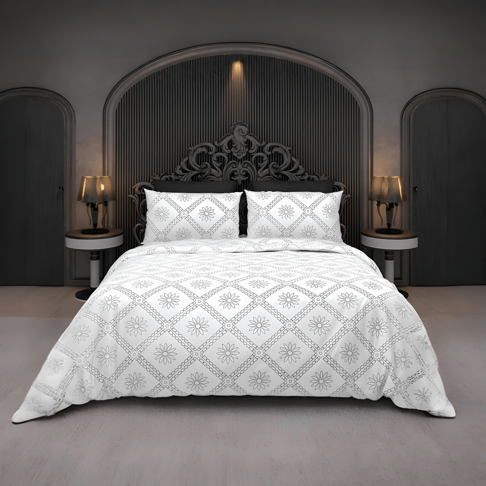 Black & White Square Bedsheet