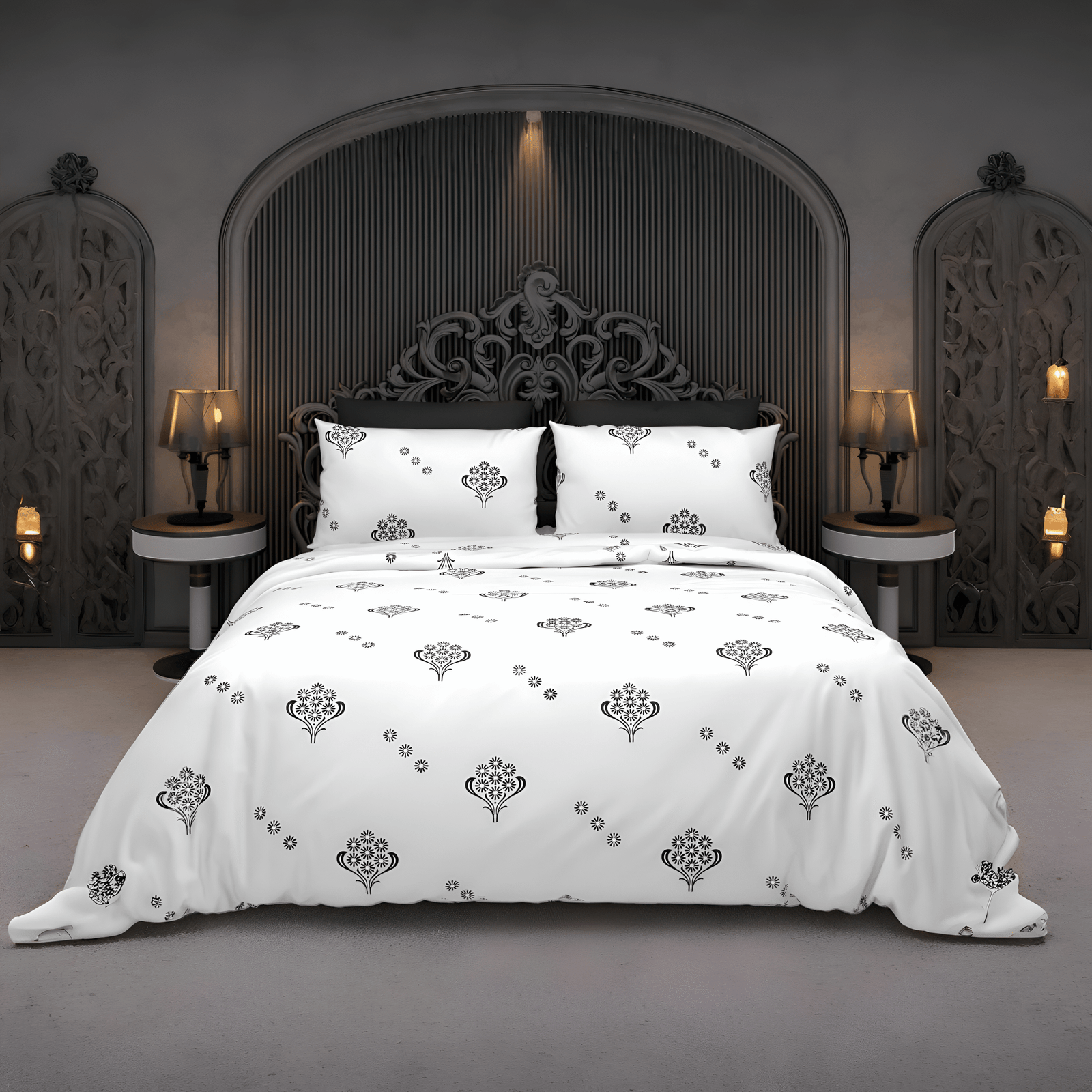 Black & White Print Bedsheet