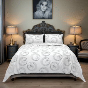 Black & White Flower Bedsheet Cover