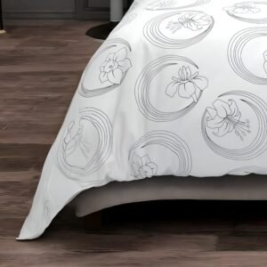 Black & White Flower Bedsheet Design