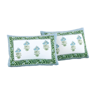 Neelkamal Blue Floral Pillow Neelkamal Blue Floral Bedsheet 2