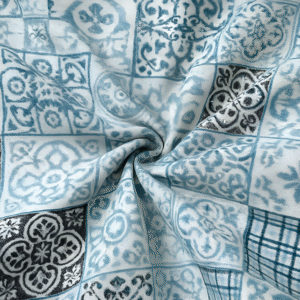 Blue Breeze Block Bedsheet Close View