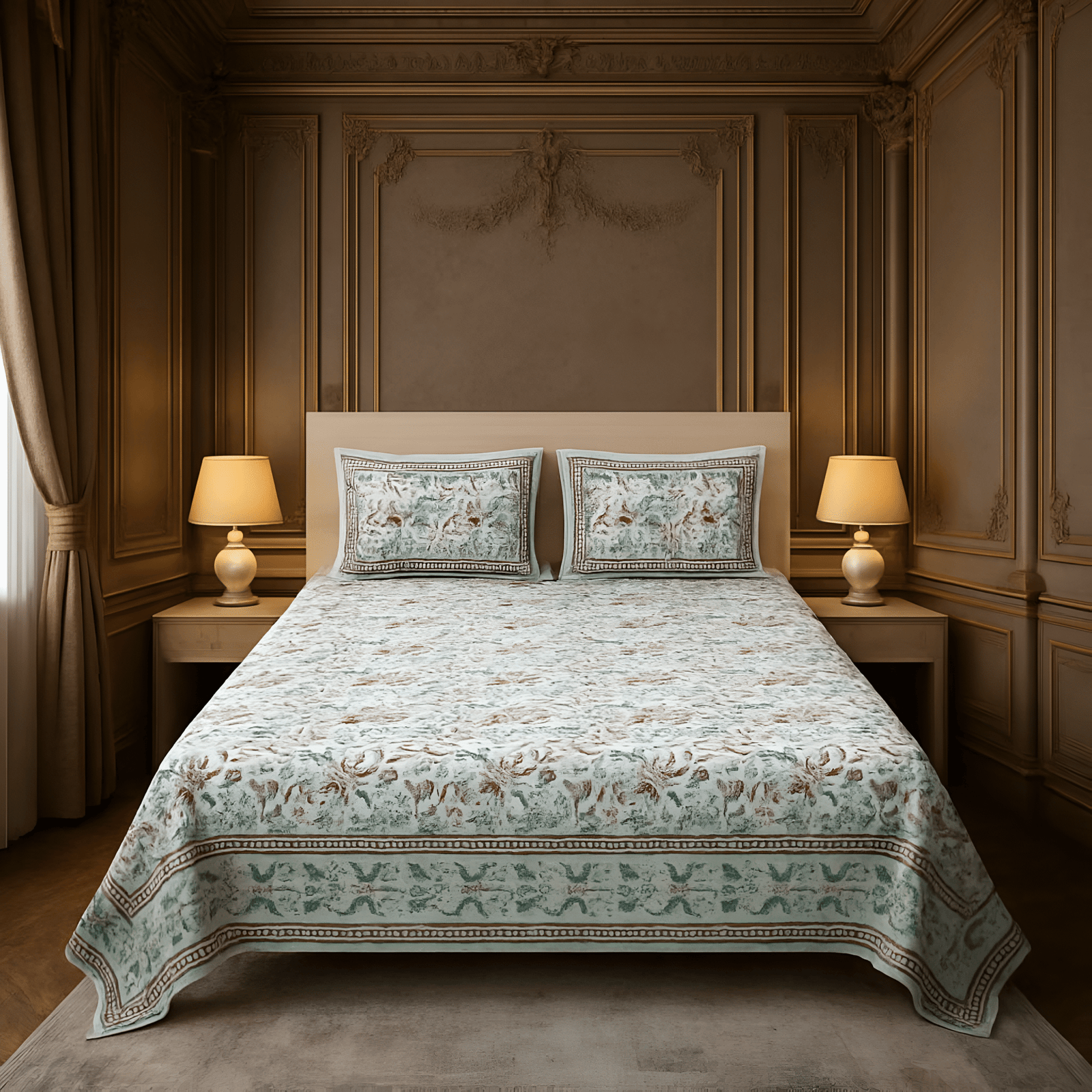 Amber Green Garden Bedsheet