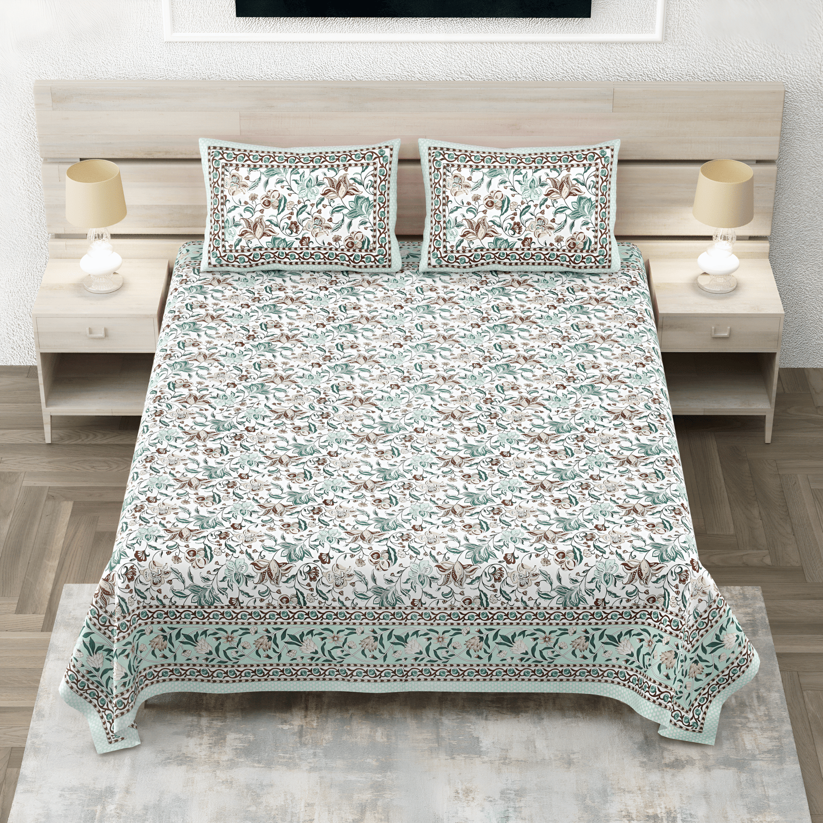 Amber Green Garden Bedsheet