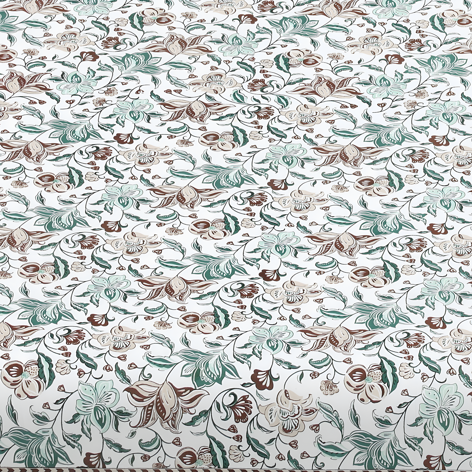 Amber Green Garden Bedsheet Close up