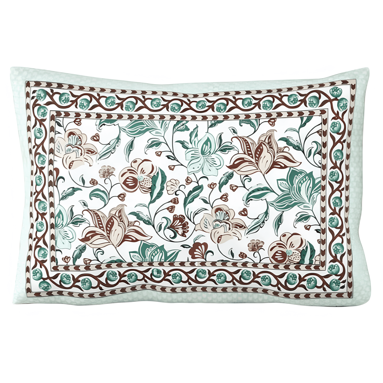 Amber Green Garden Bedsheet Pillow